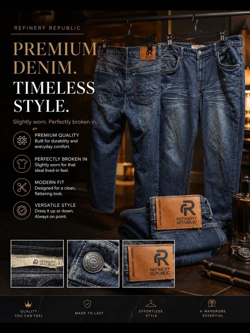 Men’s Premium Denim Jeans - Blue